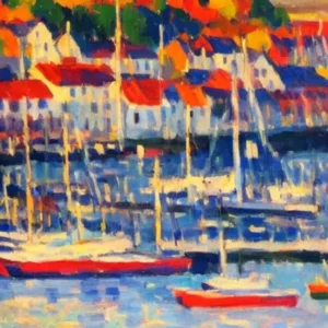 Port Of Oslo Norway Brushwork Painting harbour