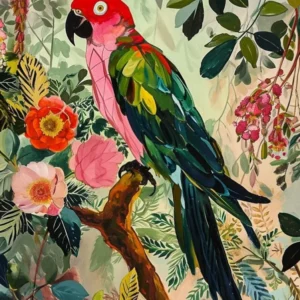 Floral Animal Painting Parrot 1