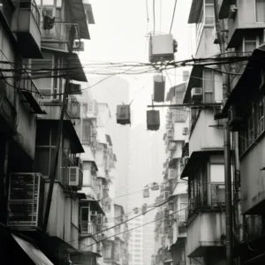 Hong Kong, China, Black And White Old Photo 2