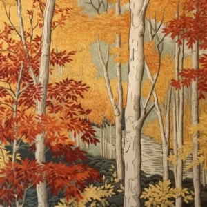Birch 1 Vintage Autumn Tree Print