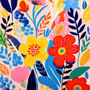 Flowers 37, Matisse style, Floral texture