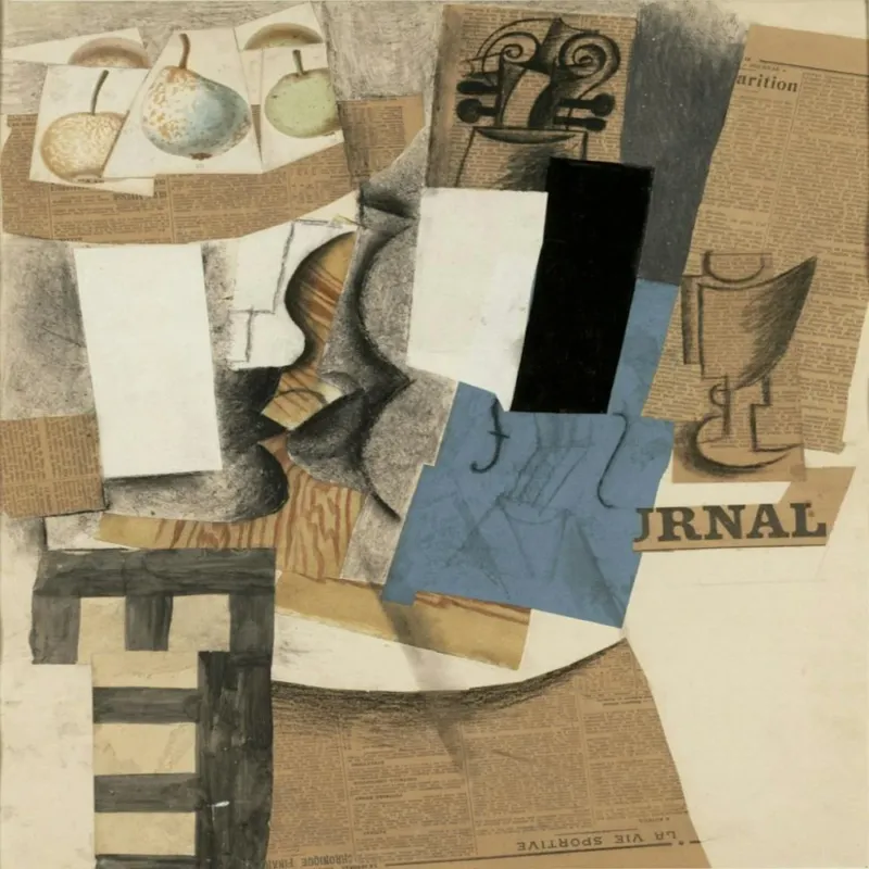 Compotier Avec Fruits Violon Et Verre .Picasso