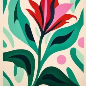 Cut Out Style Flower Art Gloriosa Lily 1