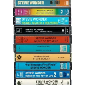 Stevie Wonder - Music Poster - Albums on Cassette Print