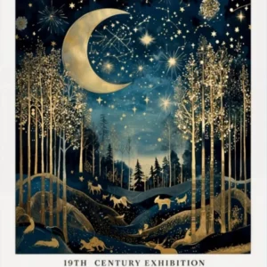 William Morris Moon & Stars Print, William Morris Exhibition Print, William Morris Poster, Vintage Wall Art 1