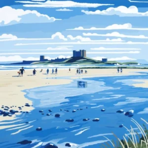 A Picture Of Bamburgh Beach Northumberland 4