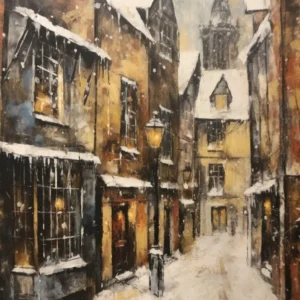 Vintage Winter Painting York United Kingdom 2
