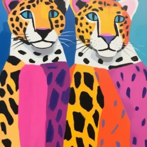 Colourful Kids Animal Art Leopard 4