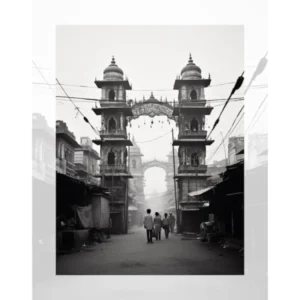 Poster Of Ahmedabad, India, Black And White Old Photo 3