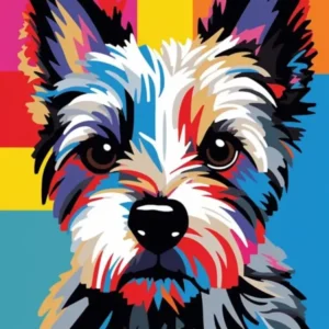 Pop Art Comic Style Yorkshire Terrier 2