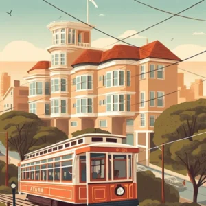 San Francisco California United States Travel Illustration 1