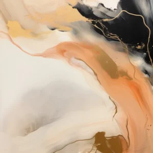 Charcoal And Orange Autumn Abstract Painting 5