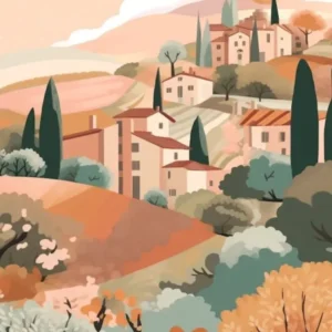 Val D'Orcia, Italy Illustration