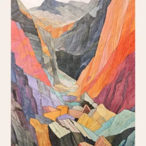 Glyder Fawr Wales 2 Colourful Mountain Illustration Poster