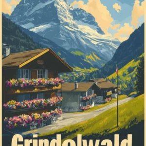 Aihrgdesign A Retro Travel Poster For Grindelwald Featuring A 3887fa3d 9feb 4a51 Bcc3 9d9bd39cfa4c 0