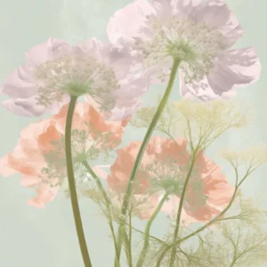 Queen Annes Lace Flowers Acrylic Painting In Pastel Colours 4