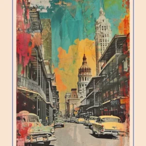 Retro New Orleans Collage Poster 2