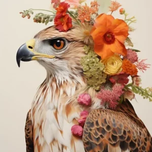 Bird With A Flower Crown Red Tailed Hawk 2