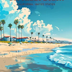 Coronado Beach California Vacation Travel Illustration