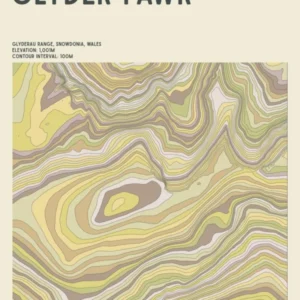 Glyder Fawr Wales Topographic Contour Map