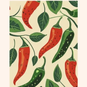 Red & Green Chilli Pattern Poster 4