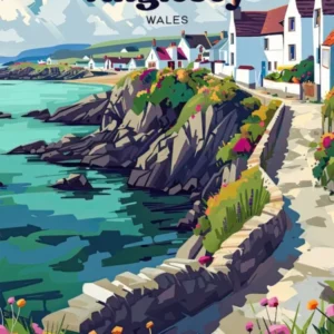 Anglesey Wales Island Art Illustration