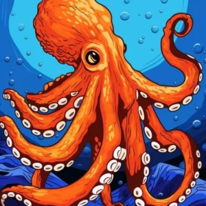 Day Octopus Retro Pop Art Illustration 3