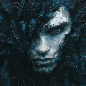 'Whimsical Dark Feathers Man' 1