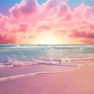 Beach And Sunset With Waves And Cloud Pink Blue Photography 4
