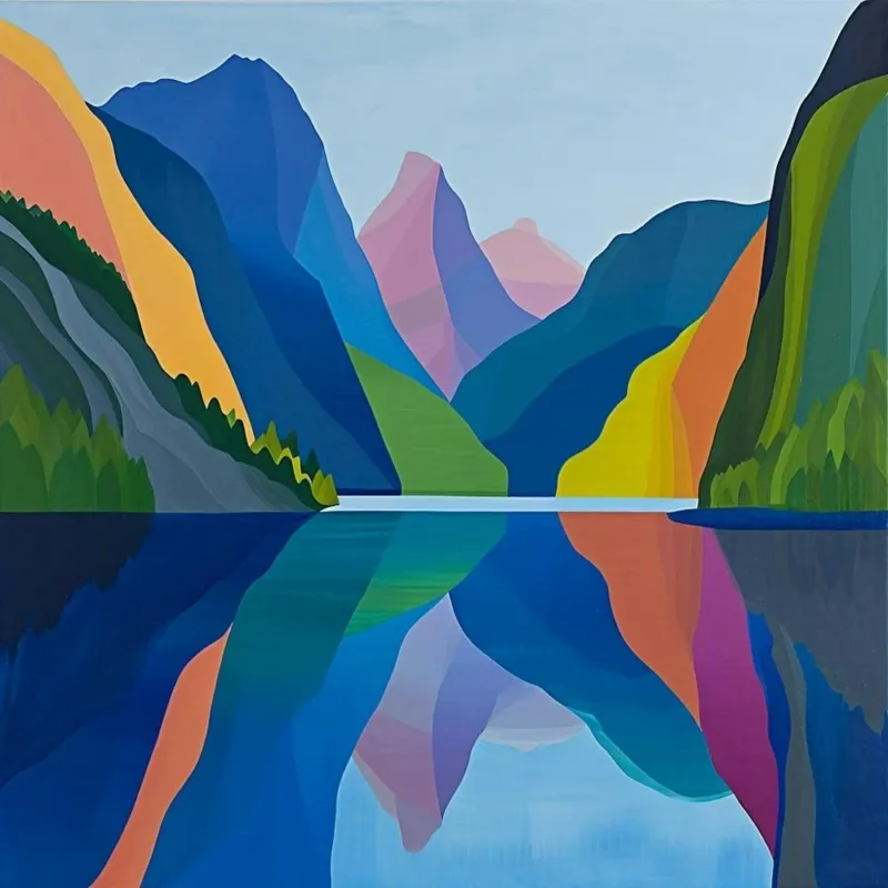 Colourful Abstract Fiordland National Park New Zealand 5