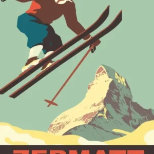 Zermatt,Mountain, Switzerland, Man on Ski Jump