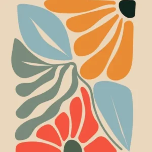 Colorful Abstract Flowers and leaves