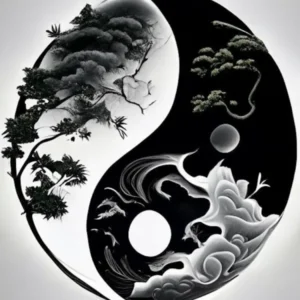 Black And White Yin and Yang 5, Illustration