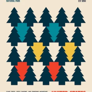 Sequoia National Park Retro Travel Print