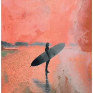 Surf Beach Oil Painting Print Surfing Poster Coastal Wall Art Boho Print INSTANT DOWNLOAD