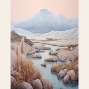Dreamy Winter National Park Poster Tongariro National Park New Zealand 1