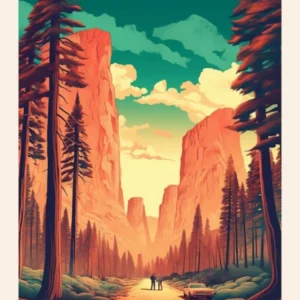 Sequoia National Park Midcentury Travel Poster