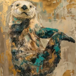 Sea Otter Gold Effect Collage 4