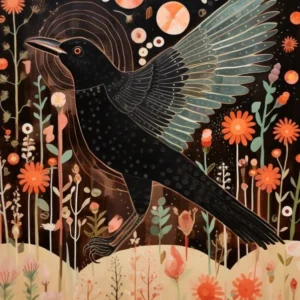 Blackbird 1 Detailed Bird Painting