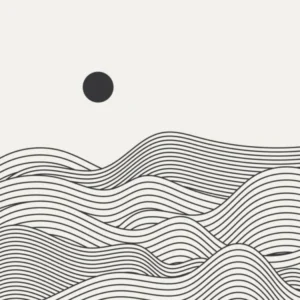 Waves In The Sea. Abstract Boho