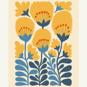 Yellow Flowers Flower Market Matisse Style