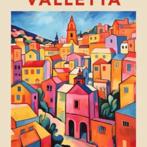 Valletta Malta Fauvist Travel Poster