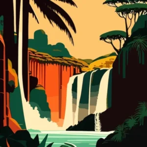 Iguazú Falls National Park Brazil Retro