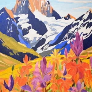 Aoraki New Zealand 4 Colourful Mountain Illustration