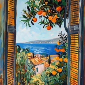 Open Window Henri Matisse Style Fauvism Painting Mediterranean