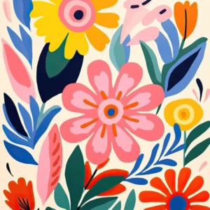 Radiant Petal Ballet; Chromatic Flower Market