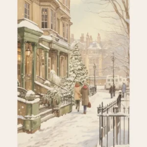Vintage Winter Poster London United Kingdom 4