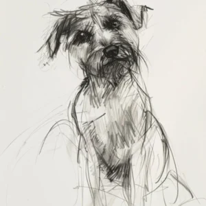 Glen Of Imaal Terrier Dog Charcoal Line 1