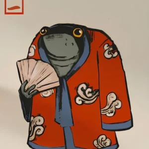 Japanese Frog Print Matsumoto Hoji Poster Frog Wall Art Vintage Print Frog Retro Funny Animalable Wall Art(2)