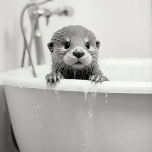 Bathroom Poster Otter Gift Print Bathroom Wall Decor Bathroom Wall Art Bathroom Kids Art Otter Bathroom Wall Decor Animal